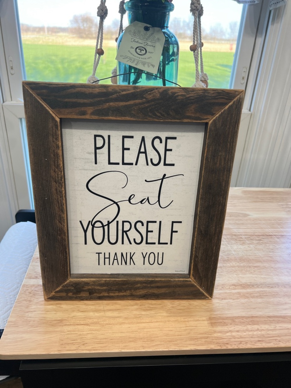 Rustic Brown 'Please Seat Yourself' Framed Sign